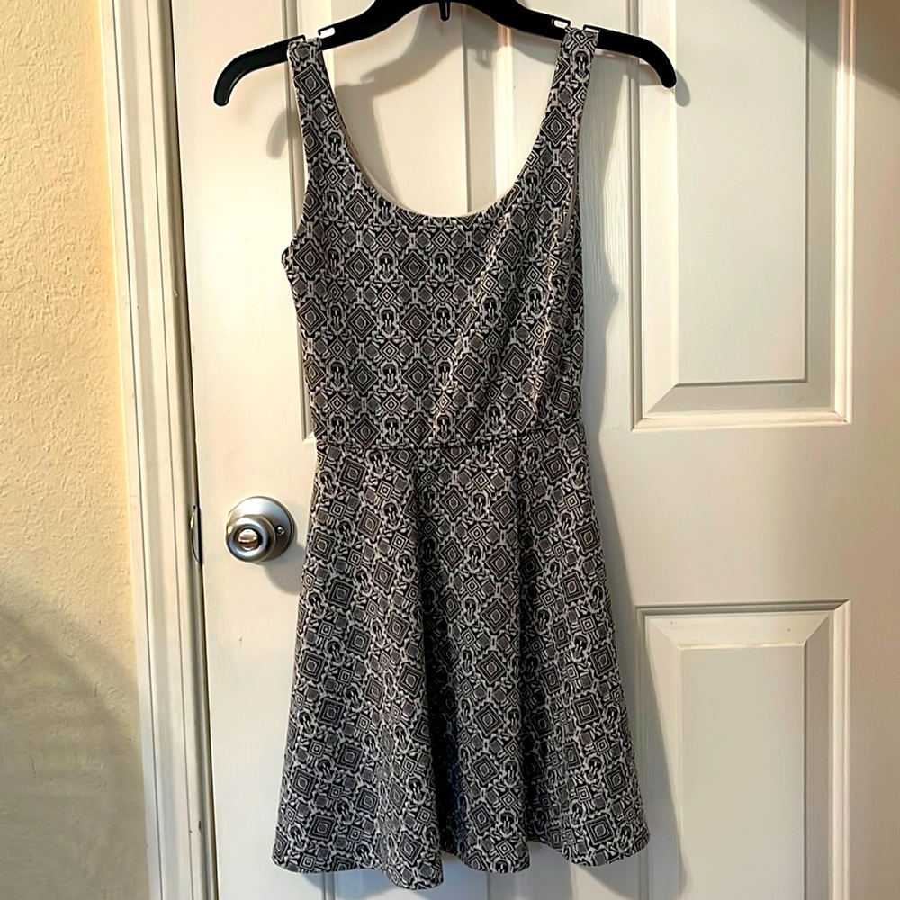 Bar III Abstract Pattern Skater Dress